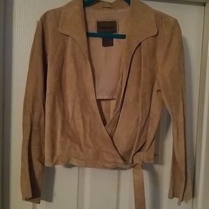 Brandon Thomas Suede Wrap top